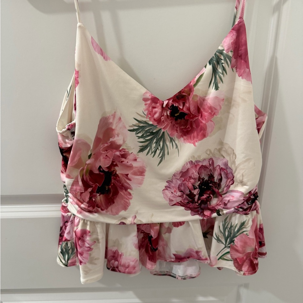 Express Pink and Cream Floral Camisole